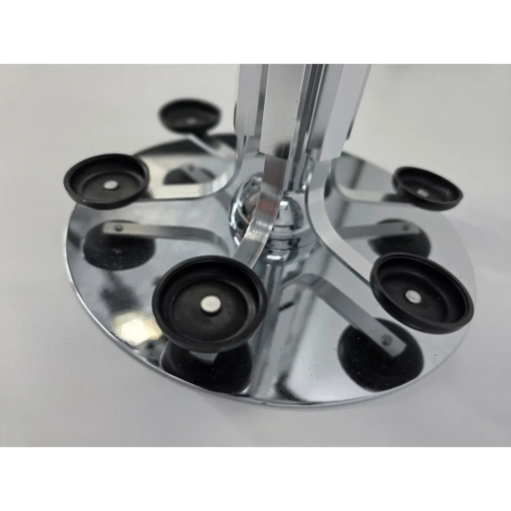 Chrome Rotating Liquor Dispenser Carousel Bar Drink Pourer Stand 5 Bottle Statio